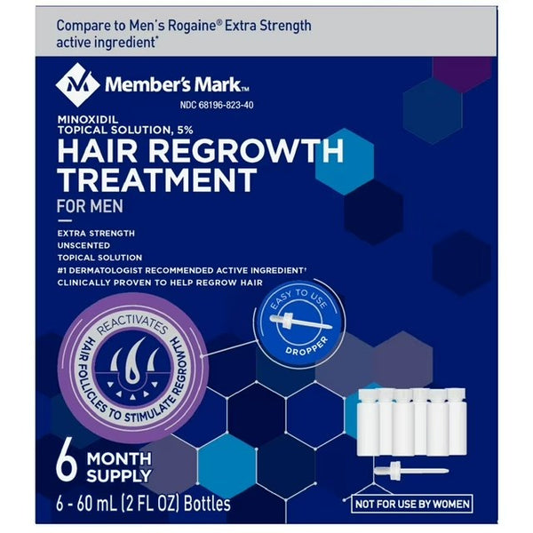 Minoxidil Member's Mark 5% Caja 6 Meses + Gotero Original