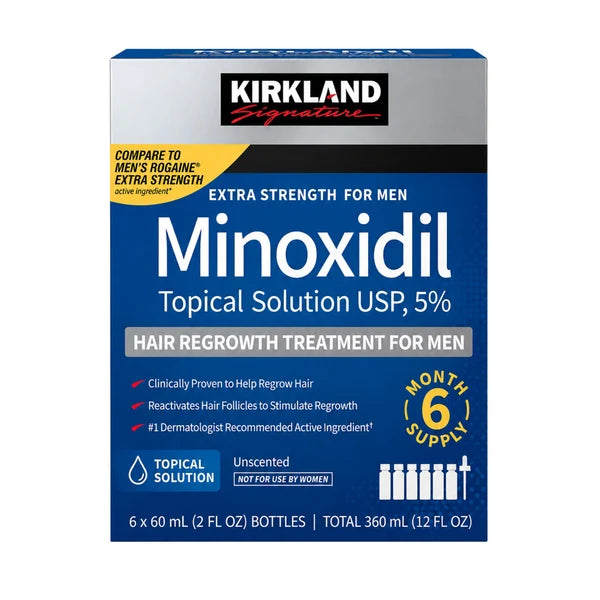 Minoxidil Kirkland 5% 360ml Caja 6 Meses de Tratamiento