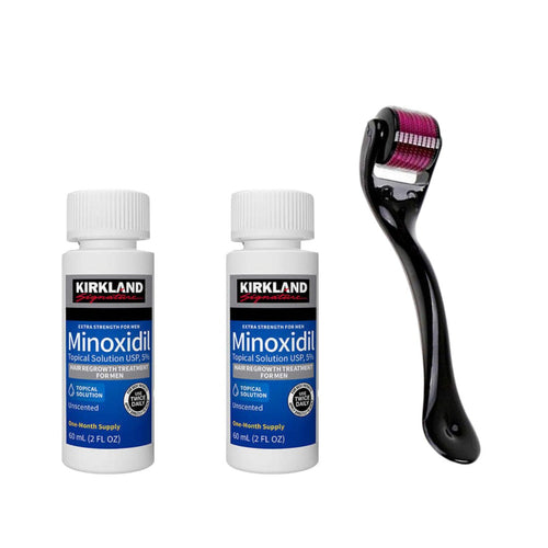 Minoxidil Kirkland 5% 120ml 2 Meses + Dermaroller Titanio y Gotario