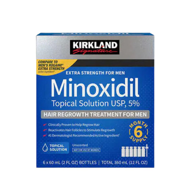 Minoxidil Kirkland 5% 360ml Caja 6 Meses de Tratamiento