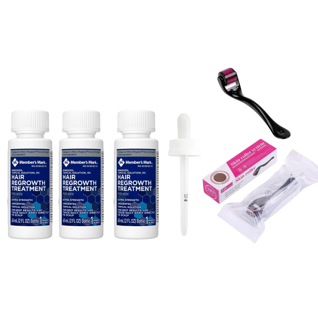 Minoxidil Member's Mark 5% 3 meses + Dermaroller + Gotero Original